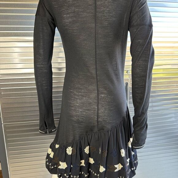 Marithe Francois Girbaud Embroidered Turtleneck Long Sleeve Dress 6 - Picture 8 of 12